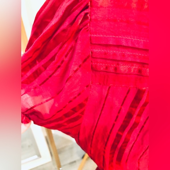 BEBE RED Short Sleeve Button Up Top in Size Medium! - Picture 10 of 16